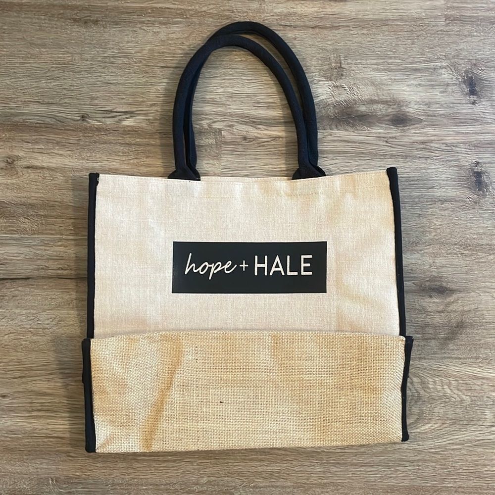 Hope & Hale Savannah Canvas Burlap Large Tote Bag